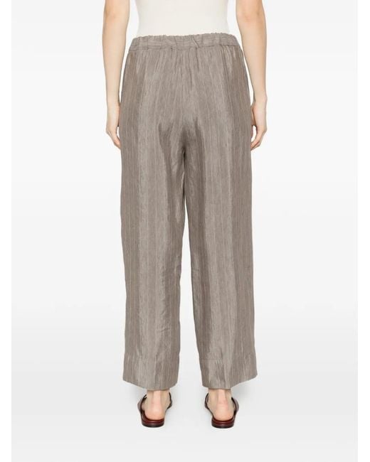 Panicale Gray Pinstripe-Pattern Trousers