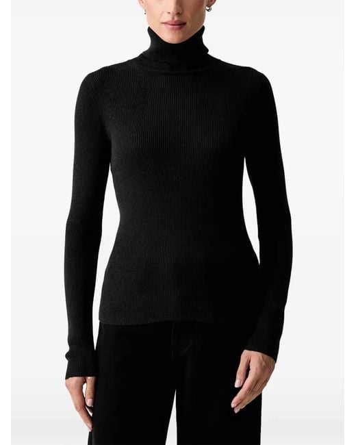 Marc O' Polo Black Ribbed Roll-Neck Sweater