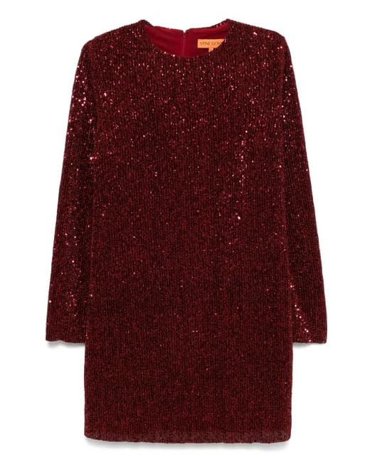 Stine Goya スパンコール ドレス Red
