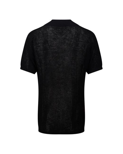 Amaranto Black Button Short-Sleeves Jumper for men