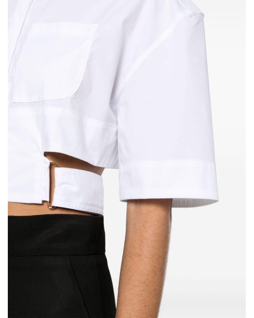 Chemise 'la chemise courte bari' blanche - les classiques Jacquemus en coloris White