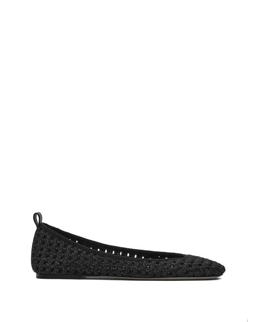 Marc Jacobs Black Crochet Lace-Up Ballet Flats