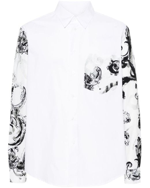 Versace Katoenen Overhemd Met Print in het White voor heren