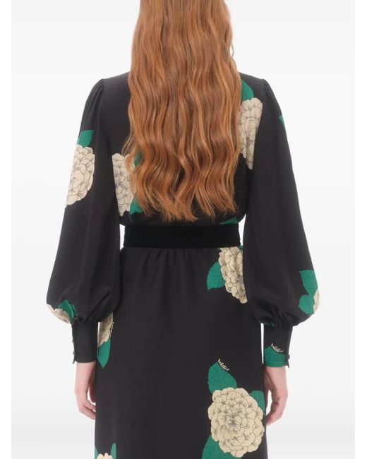 Valentino Garavani Green Crepe De Chine Shirt