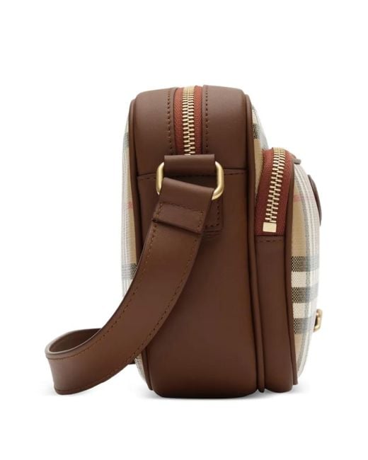 Burberry Brown Check Pocket Crossbody Bag for men