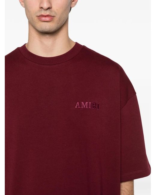 Amiri Red Oversized Cotton T-Shirt for men