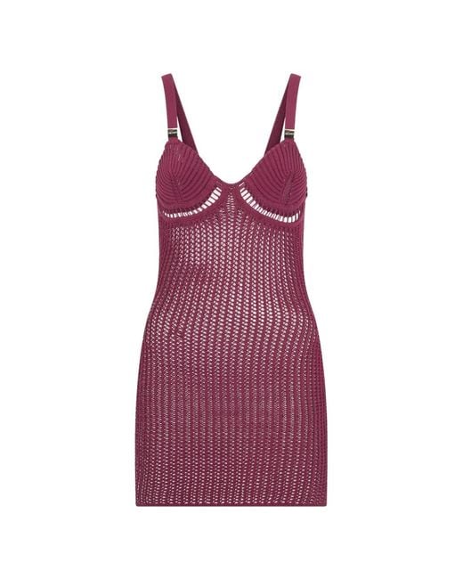 The Attico Purple Burgundy Mini Dress