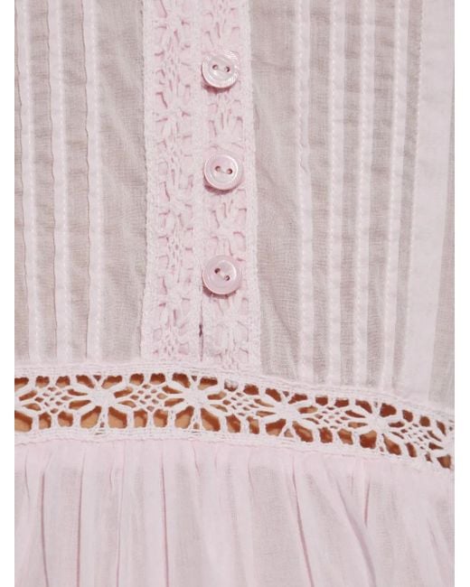 Isabel Marant Pink Openwork-Lace Midi Dress