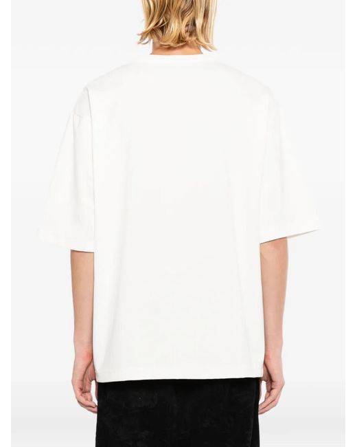 Les Hommes White Printed T-Shirt for men