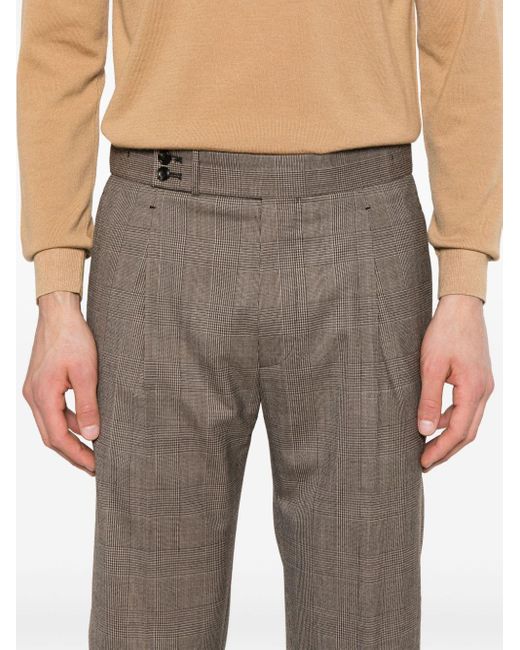 Tagliatore Gray Brandon Houndstooth Tailored Trousers for men