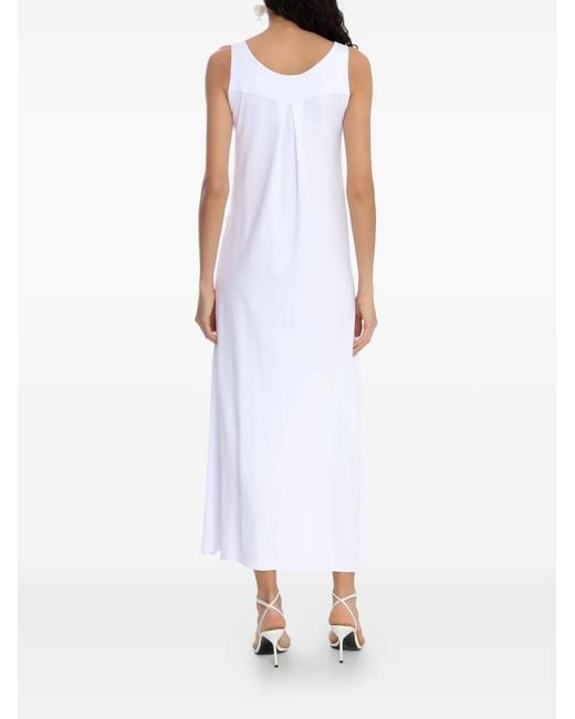 Amir Slama White X Astrid Scoop-Neck Midi Dress