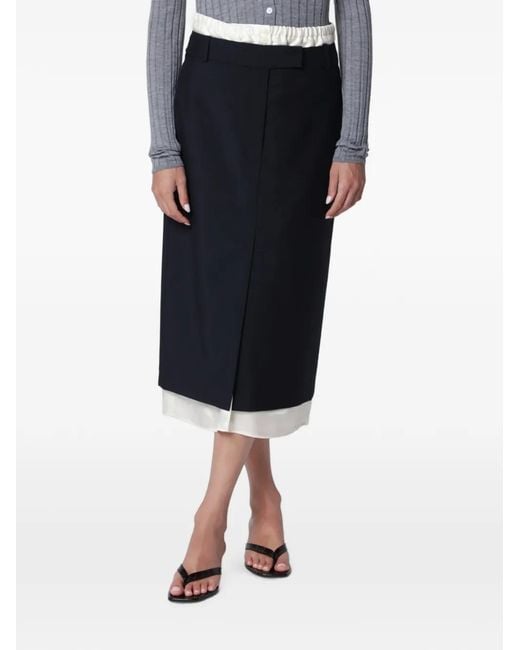 Rohe Black Boxer Layered Mid Skirt