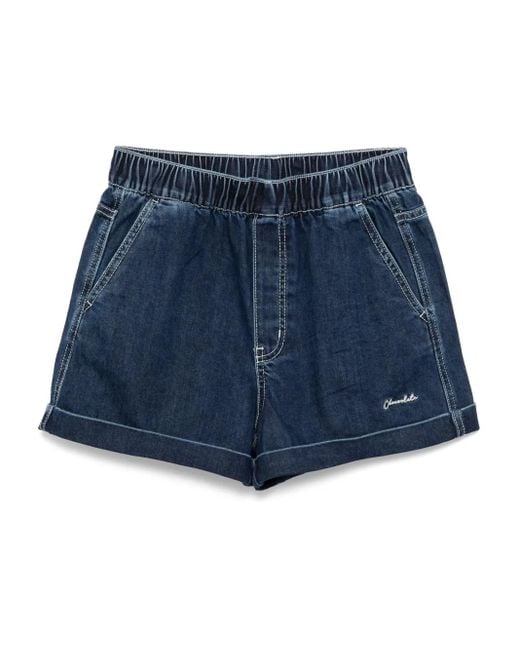 Chocoolate Blue Logo-Embroidered Shorts