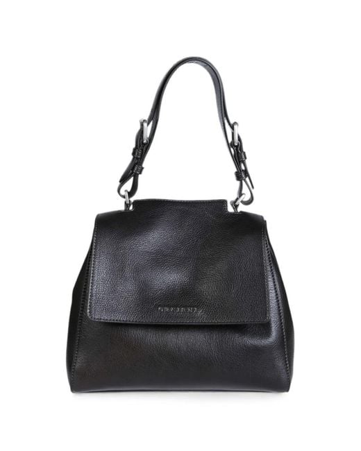 Orciani Black Sveva Grain-Leather Tote Bag