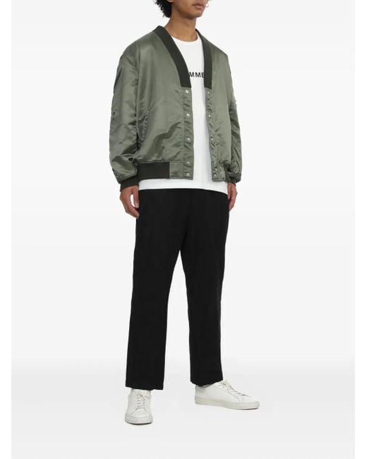 Comme des Garçons Green V-Neck Bomber Jacket for men