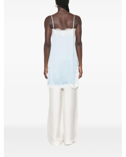 ViCOLO Blue Lace-Trim Top