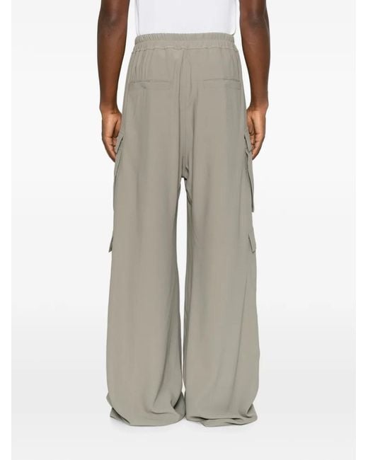 Rick Owens Gray Cargobelas Drawstring-Waist Wide-Leg Cargo Pants for men