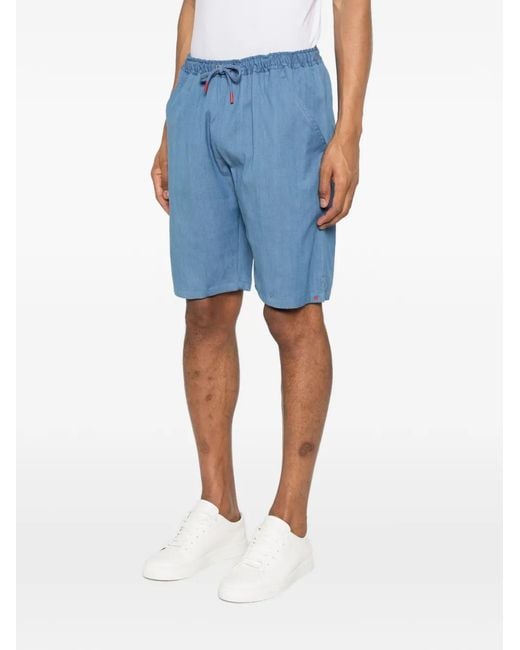 Kiton Blue Drawstring Shorts for men