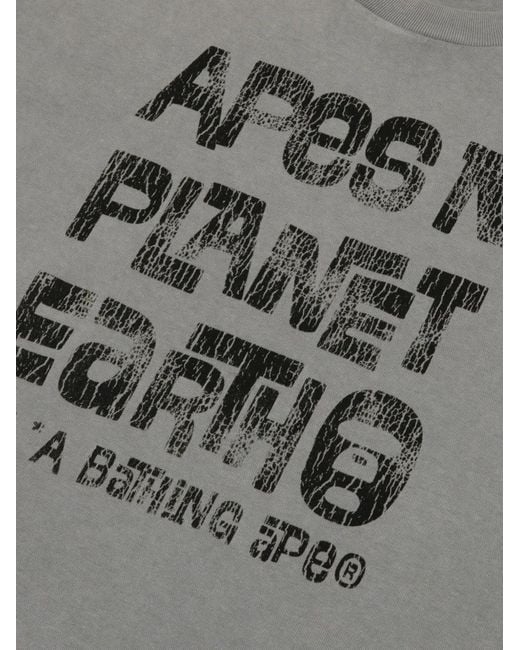 Aape By A Bathing Ape Gray T-Shirt Imprimé for men