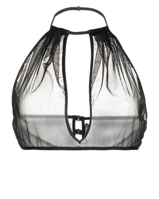 Tom Ford Black Sheer Halterneck Cropped Top