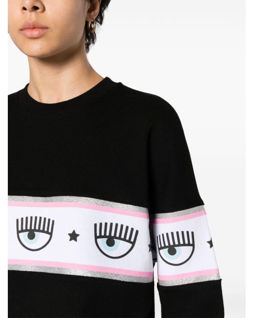 Chiara Ferragni Black Logo-print Cotton Sweatshirt