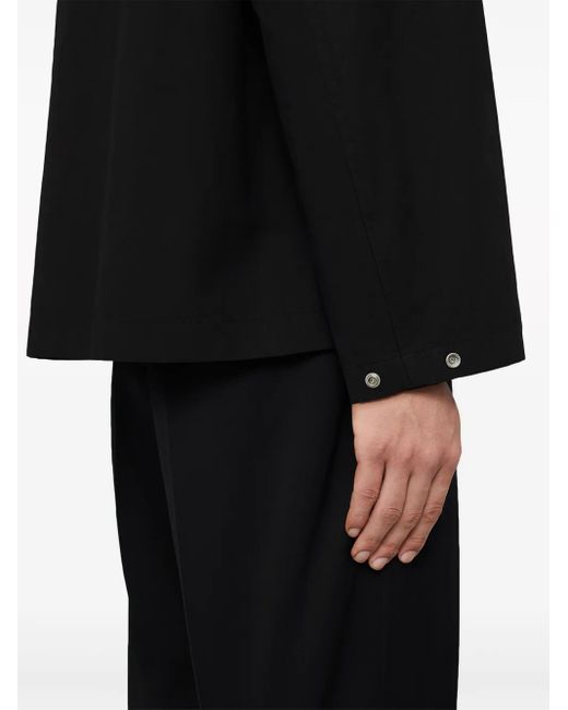 Jil Sander Black Logo-Print Cotton-Poplin Shirt Jacket for men