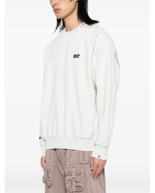 Aape By A Bathing Ape White Logo-Patched Sweatshirt for men