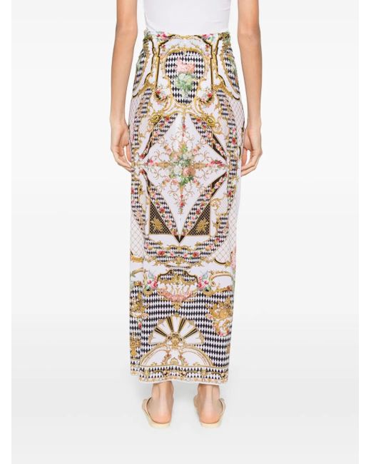 Camilla Metallic Rococo Midi Skirt