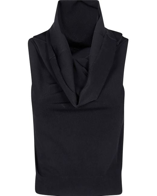 Nuur Blue Cowl-Neck Top