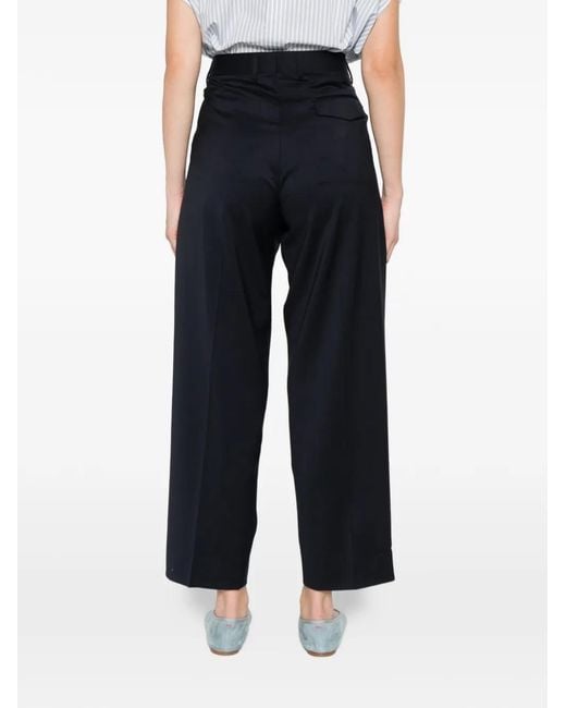 Costumein Blue Pleated Straight Trousers for men