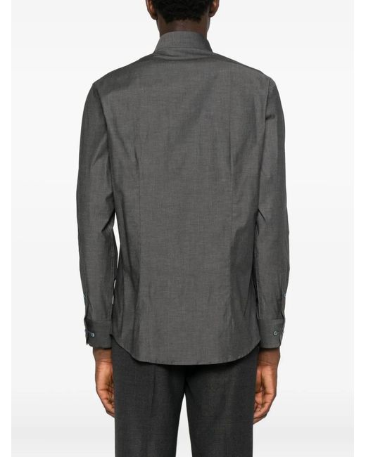 Sand Gray Mélange-Effect Shirt for men