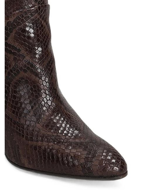 Castagna Brown Nimes Snake-Effect Knee-High Boots