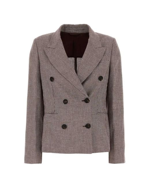 Brunello Cucinelli Brown Long-Sleeves Blazer