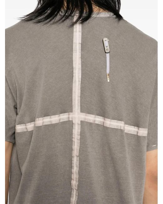 Boris Bidjan Saberi Gray Taped Strip T-Shirt for men