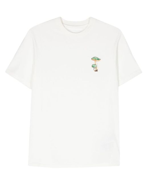 Jil Sander White T-Shirt mit Pilzapplikation