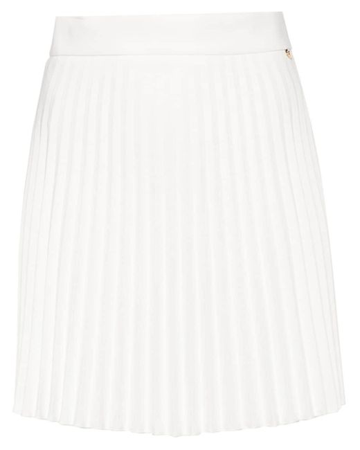 Nissa White High-waisted Pleated Miniskirt