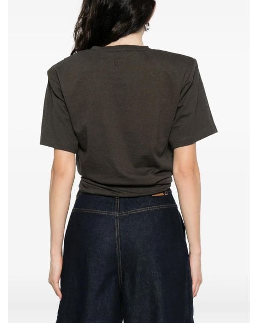 Magda Butrym Black Rose-Accent Short-Sleeve T-Shirt
