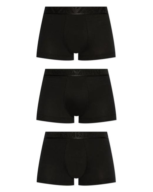 メンズ Emporio Armani ロゴ ボクサーパンツ セット Black