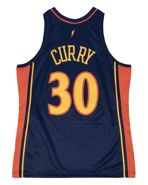 Mitchell & Ness Blue "Nba Golden State Warriors 09 Steph Curry" Authentic Road Jersey Vest Top for men