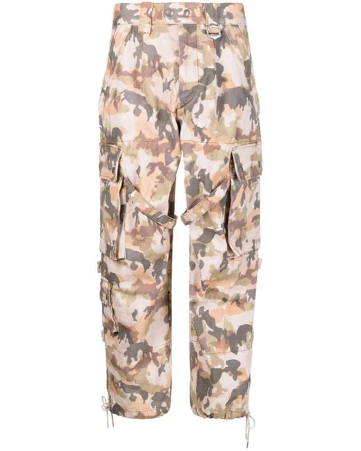Isabel Marant Natural Neutral Elore Camouflage Cargo Trousers