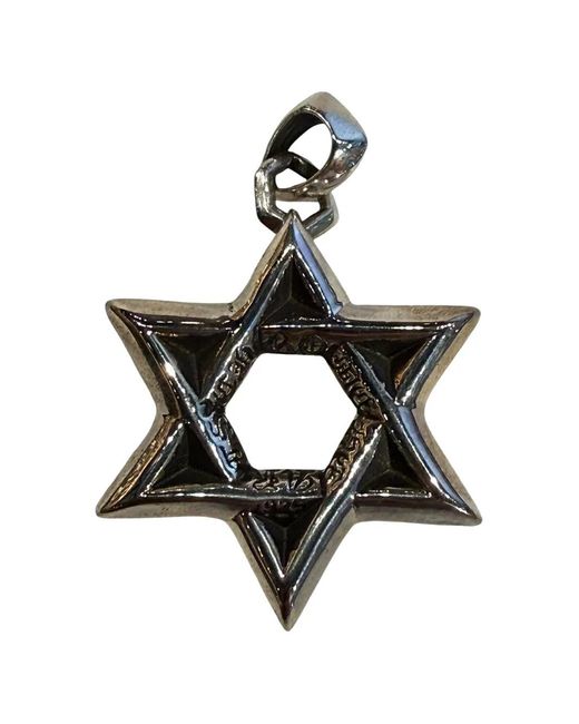 Chrome Hearts Black Star Of David Engraved-Logo Pendant for men