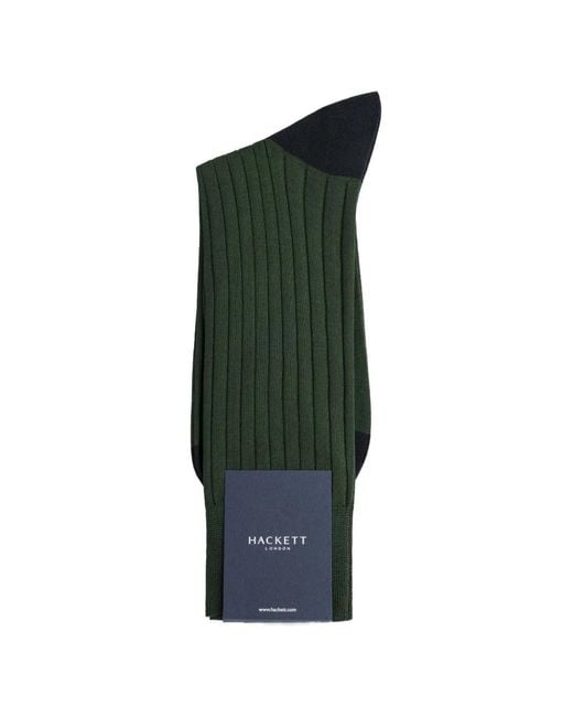 Hackett Green Ribbed-Knit Socks for men