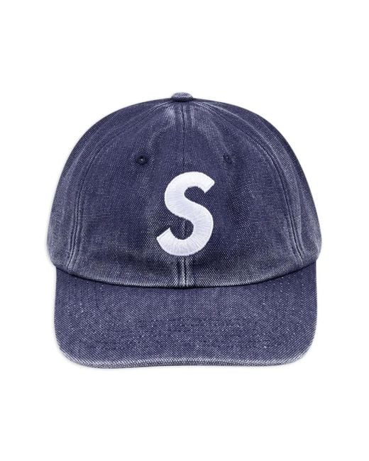 Supreme Blue Embroidered Logo Adjustable Baseball Cap for men