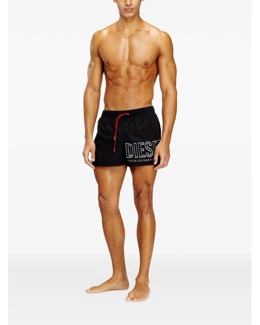 DIESEL Black Soccer-41-D-Core Logo Swimsuit for men