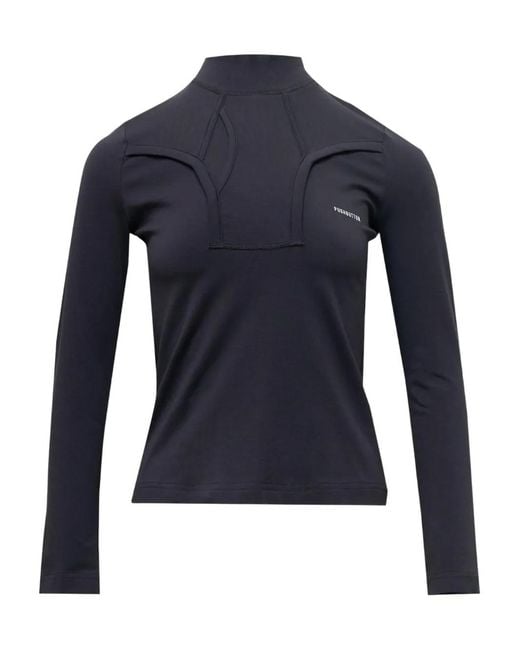 Top Con Motivo De Bragas Pushbutton de color Blue