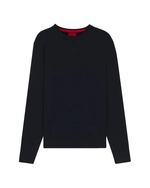HUGO Blue Logo-Detail Sweater for men