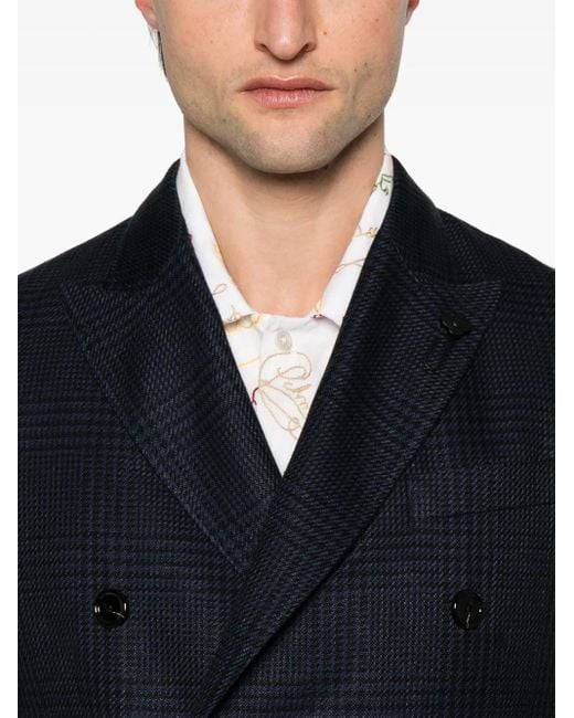 Lardini Blue Checked Blazer for men