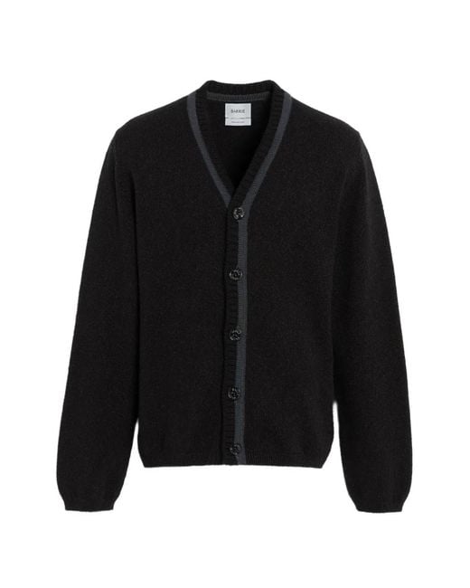 Barrie Black V-Neck Cashmere Cardigan for men