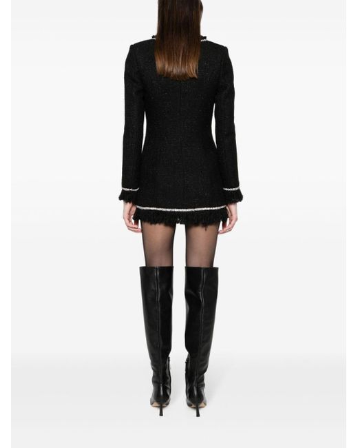 GIUSEPPE DI MORABITO Black Bouclé Shirt Mini Dress