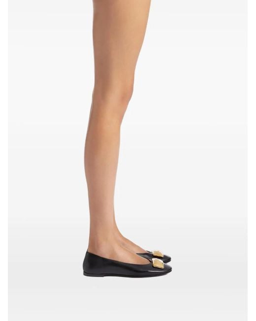 Giuseppe Zanotti Black Georgia Stone Ballet Flats